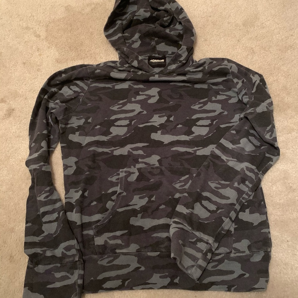 Women’s MONROW grey camo pullover hoodie
